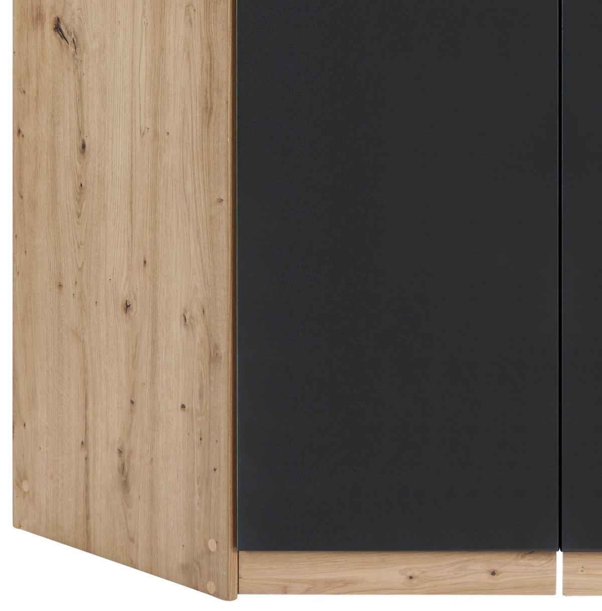 ECKKLEIDERSCHRANK 117/197/117 cm  - Dunkelgrau/Silberfarben, Design, Holzwerkstoff/Kunststoff (117/197/117cm) - Carryhome
