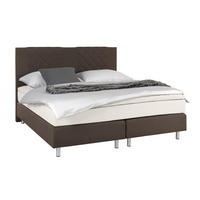 BOXSPRINGBETT 160/200 cm  in Braun  - Alufarben/Braun, Design (160/200cm) - Livetastic