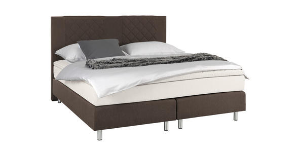 BOXSPRINGBETT 180/200 cm  in Braun  - Alufarben/Braun, Design, Holz/Metall (180/200cm) - Carryhome