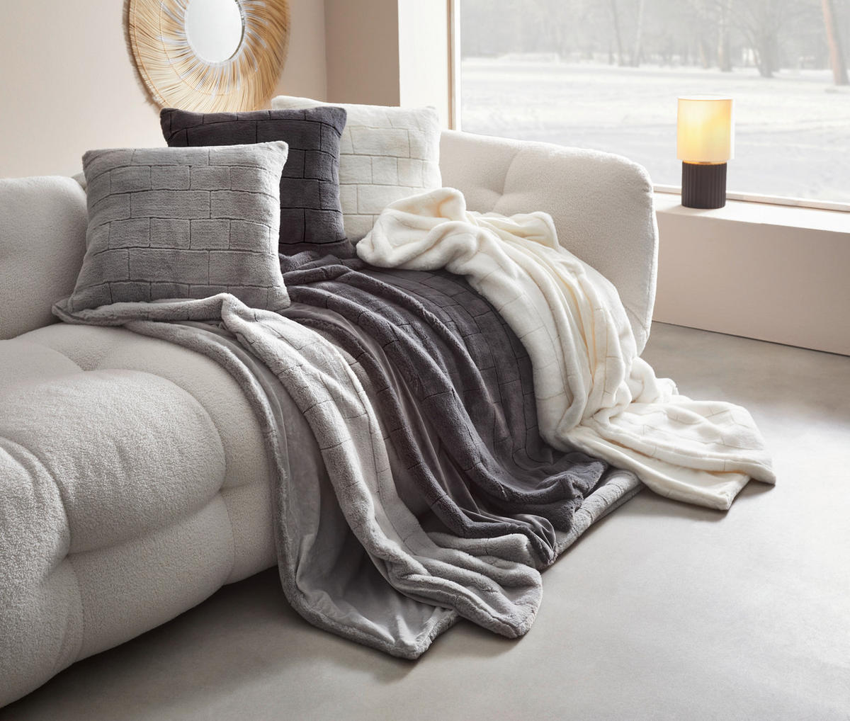FELLDECKE SENJA 150/200 cm  - Weiß, KONVENTIONELL, Textil (150/200cm) - Dieter Knoll