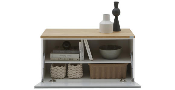 LOWBOARD  90/46/41 cm  erweiterbar, Typenauswahl, Beimöbel erhältlich, umfangreiches Zubehör erhältlich, stehend, hängend  - Eichefarben/Silberfarben, Design, Holzwerkstoff/Kunststoff (90/46/41cm) - Dieter Knoll