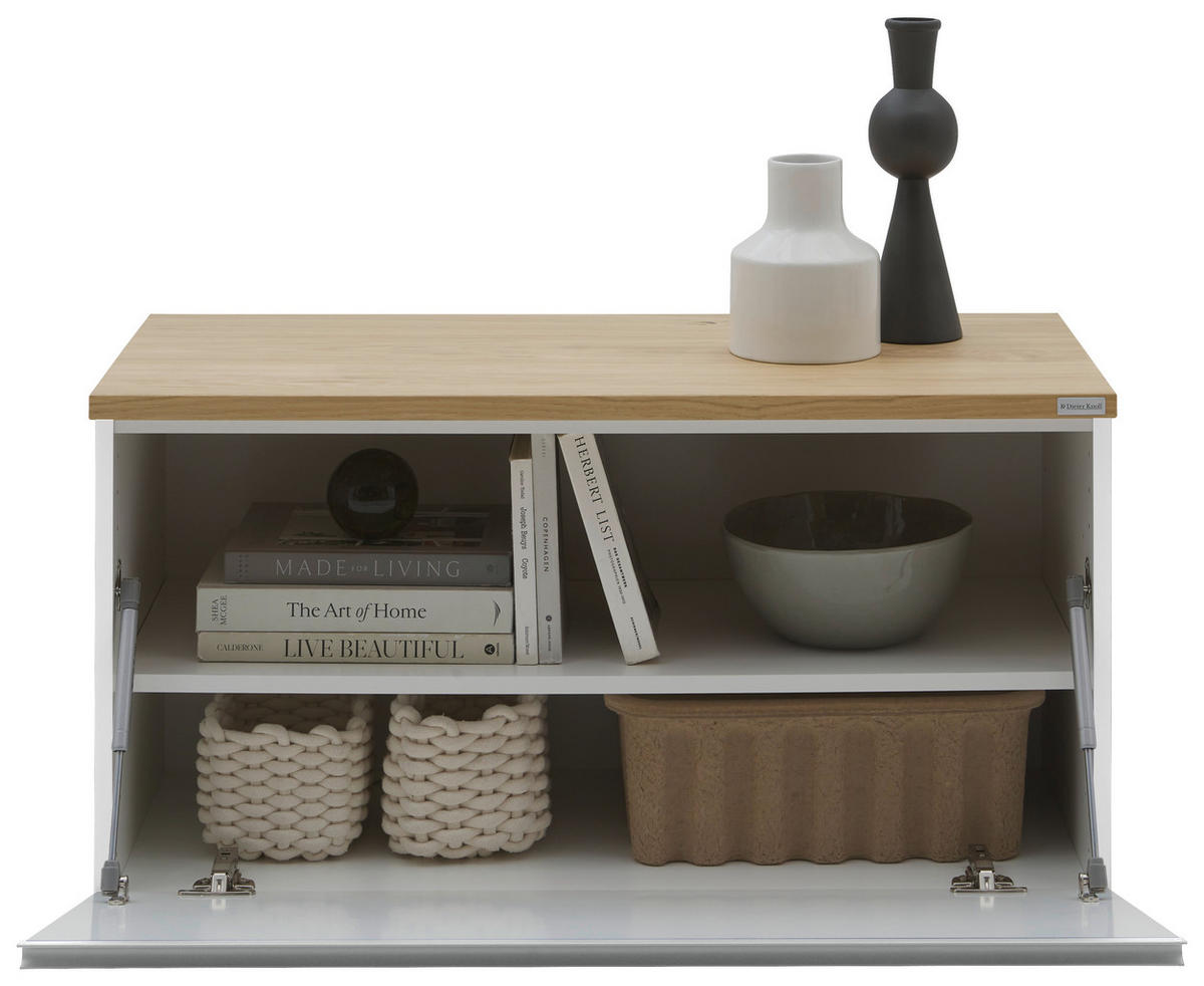 LOWBOARD  in 90/46/41 cm  - Eichefarben/Silberfarben, Design, Holzwerkstoff/Kunststoff (90/46/41cm) - Dieter Knoll