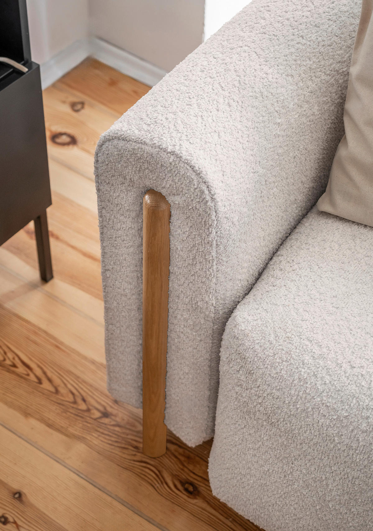 SCHLAFSOFA Teddystoff Beige  - Eichefarben/Beige, Design, Holz/Textil (244/97/97cm) - MID.YOU