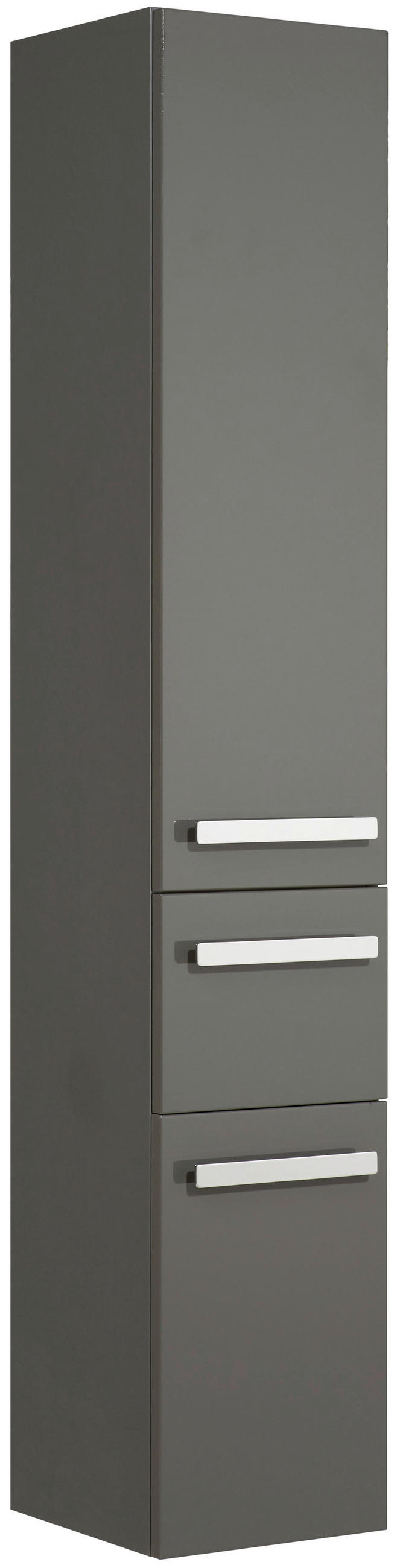 HOCHSCHRANK 30/168/33 cm  - Chromfarben/Grau Hochglanz, KONVENTIONELL, Glas/Holzwerkstoff (30/168/33cm) - Sadena