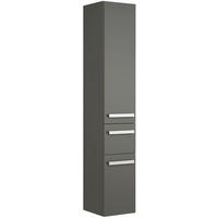 HOCHSCHRANK 30/168/33 cm  - Chromfarben/Grau Hochglanz, KONVENTIONELL, Glas/Holzwerkstoff (30/168/33cm) - Sadena