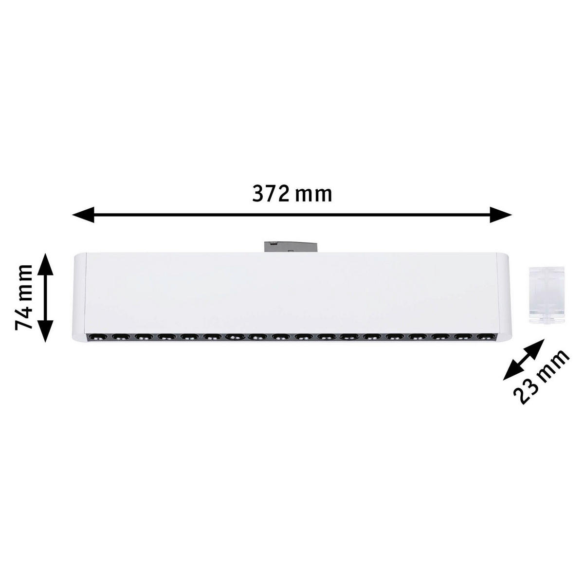 SCHIENENSYSTEM-STRAHLER Urail Zelos 37,2/7,4/2,3 cm  - Weiß, Basics, Metall (37,2/7,4/2,3cm) - Paulmann