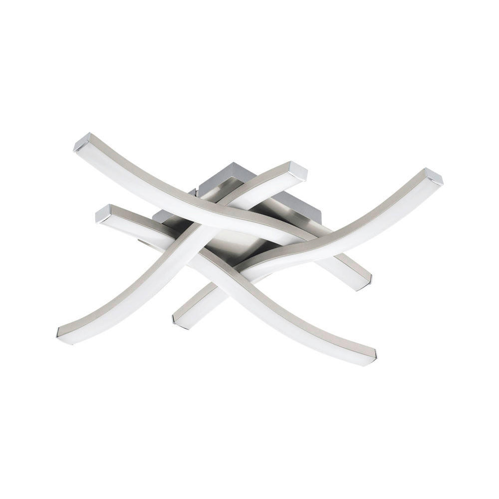 LED-DECKENLEUCHTE 45/45/6 cm   - Weiß/Nickelfarben, MODERN, Kunststoff/Metall (45/45/6cm)