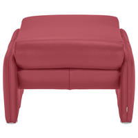 HOCKER Echtleder Rot  - Chromfarben/Rot, KONVENTIONELL, Leder/Metall (60/42/62cm) - Celina Home