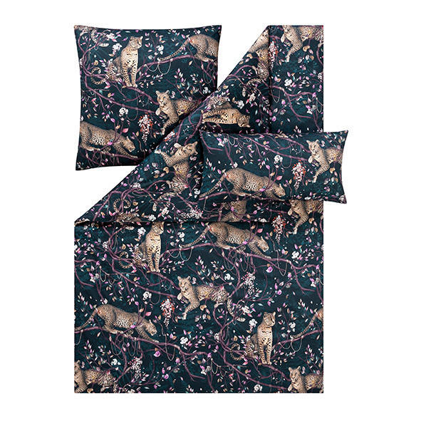 BETTWÄSCHE Atelier Makosatin 140/200 cm  - Dunkelblau, Basics, Textil (140/200cm) - Estella