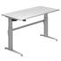 SCHREIBTISCH - Silberfarben/Weiß, KONVENTIONELL, Holzwerkstoff/Metall (160/72-119/80cm) SCHREIBTISCH - Silberfarben/Weiß, KONVENTIONELL, Holzwerkstoff/Metall (160/72-119/80cm)