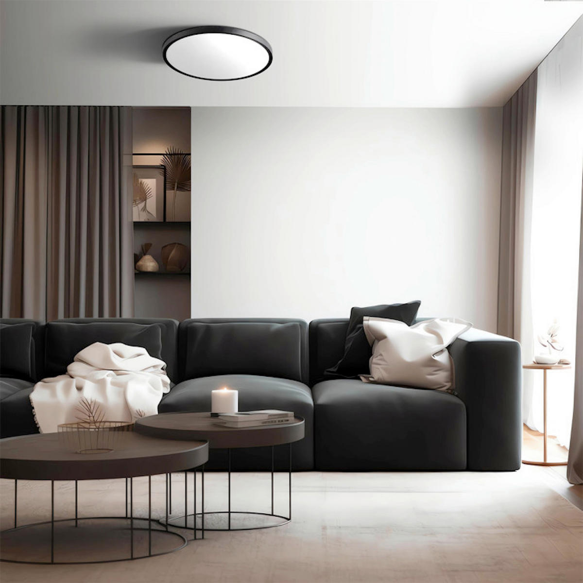 LED-DECKENLEUCHTE California  2.5/40/40 cm  - Schwarz, Design, Kunststoff (2.5/40/40cm)