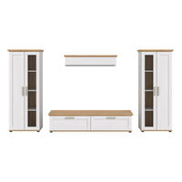 WOHNWAND 4-teilig  in Lärchefarben, Eiche Artisan  316/161/40 cm  - Silberfarben/Lärchefarben, Design, Holzwerkstoff/Kunststoff (316/161/40cm) - Livetastic