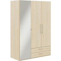 KLEIDERSCHRANK in Eichefarben  - Edelstahlfarben/Eichefarben, Design, Glas/Holzwerkstoff (151,3/213,6/59,3cm) - Cantus