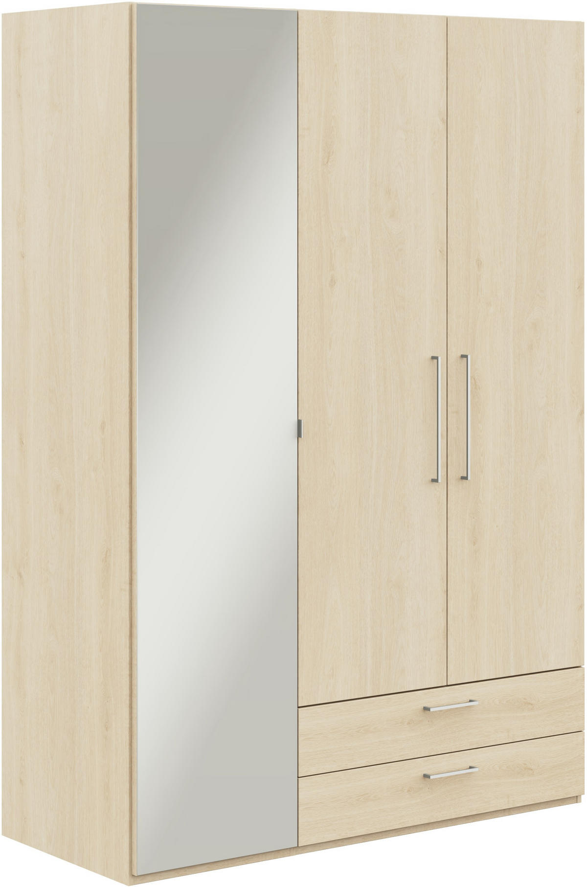 KLEIDERSCHRANK in Eichefarben  - Edelstahlfarben/Eichefarben, Design, Glas/Holzwerkstoff (151,3/213,6/59,3cm) - Cantus