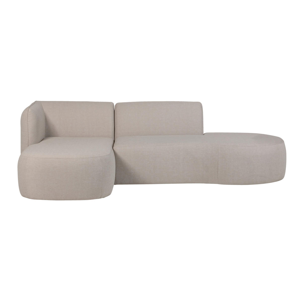 LOUNGEGARNITUR 168/258 cm Aluminium  - Naturfarben, MODERN, Textil/Metall (168/258cm) - Livetastic