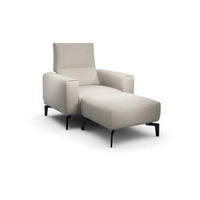 SESSELSET in Chenille Naturfarben  - Schwarz/Naturfarben, Design, Textil/Metall (110/85/86-94cm) - SENSOO