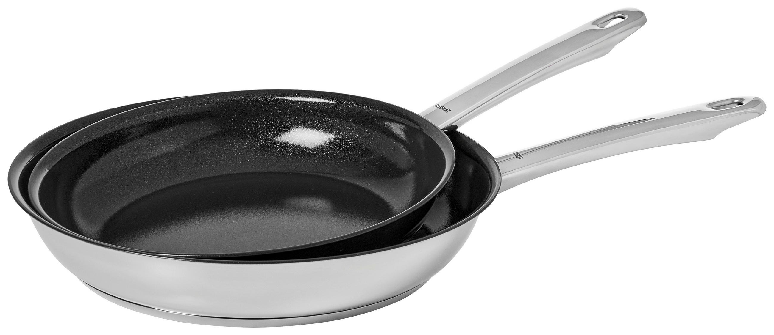 PFANNENSET 2-teilig  - Edelstahlfarben, Basics, Metall (48/29,20/10cm) - Riess