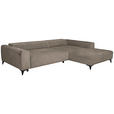 ECKSOFA  in Chenille Taupe  279/222 cm  - Taupe/Schwarz, KONVENTIONELL, Kunststoff/Textil (279/222cm) - Hom`in