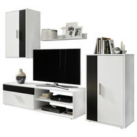 DNEVNI REGAL,  črna, bela  - črna/bela, Moderno, umetna masa/leseni material (190/150/40cm) - Carryhome