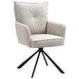 ARMLEHNSTUHL  Sitzfläche 180° drehbar Cord  - Beige, Design, Textil/Metall (60/95/67cm) - Novel