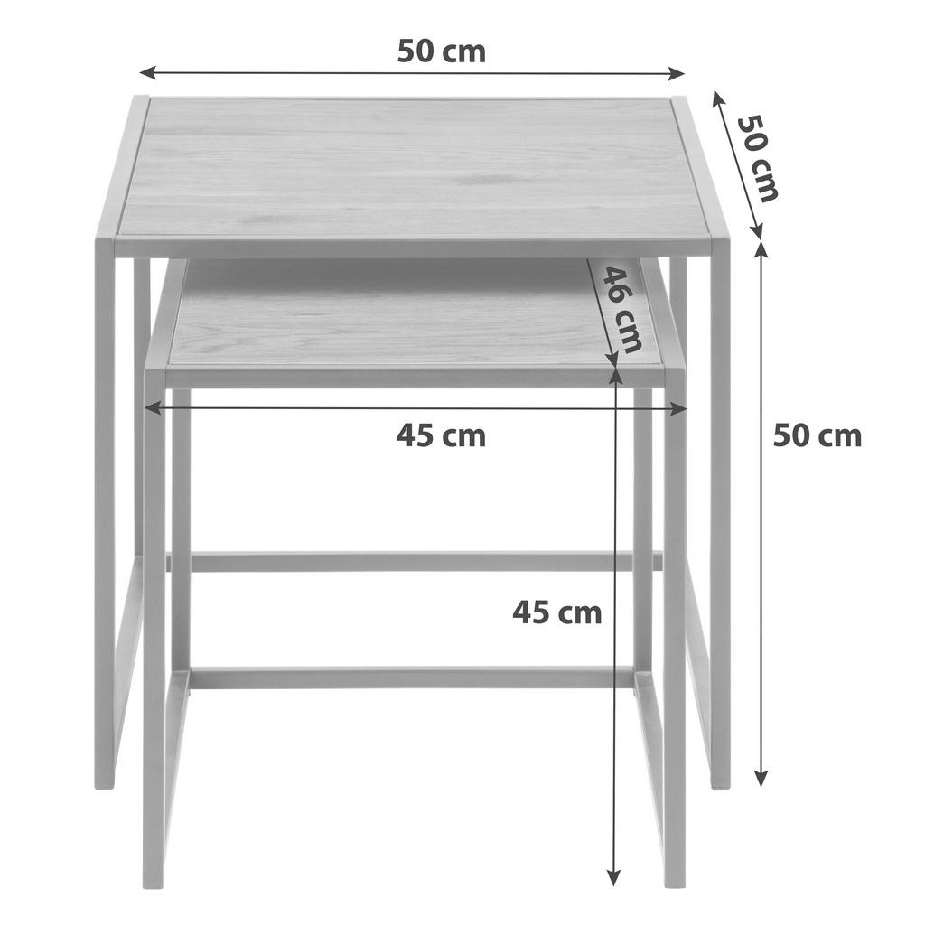Thumbnail - Mid.you Satztisch, Schwarz, Metall, Holzwerkstoff, 2-teilig, quadratisch, eckig, 45x50x50 cm, Reach, Wohnzimmer, Wohnzim...