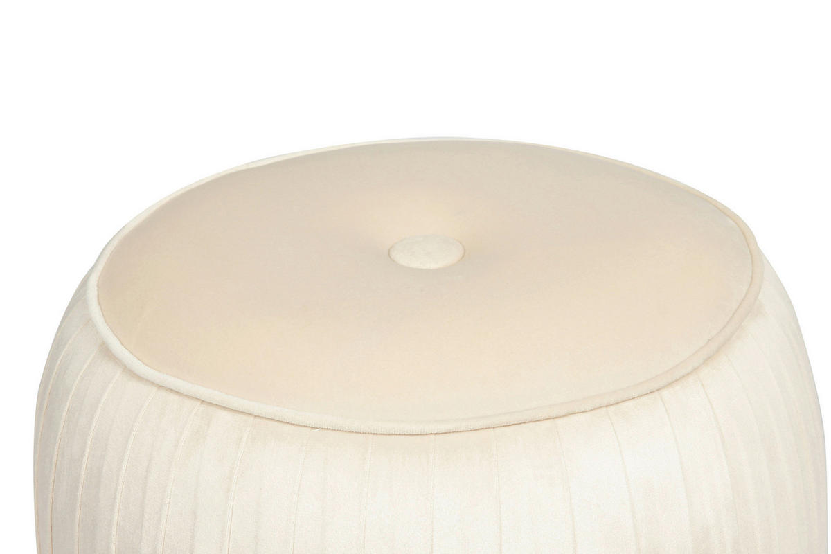 HOCKER in Metall, Kunststoff Creme, Goldfarben  - Goldfarben/Creme, Design, Kunststoff/Metall (43/42/43cm) - Kayoom