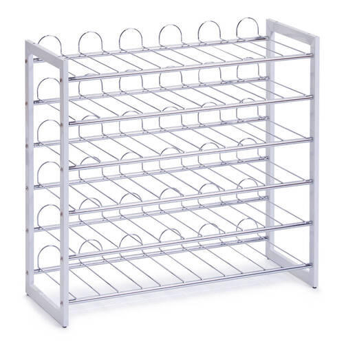 WEINREGAL  - Chromfarben/Weiß, Basics, Metall (68/26,5/63cm) - Zeller Present