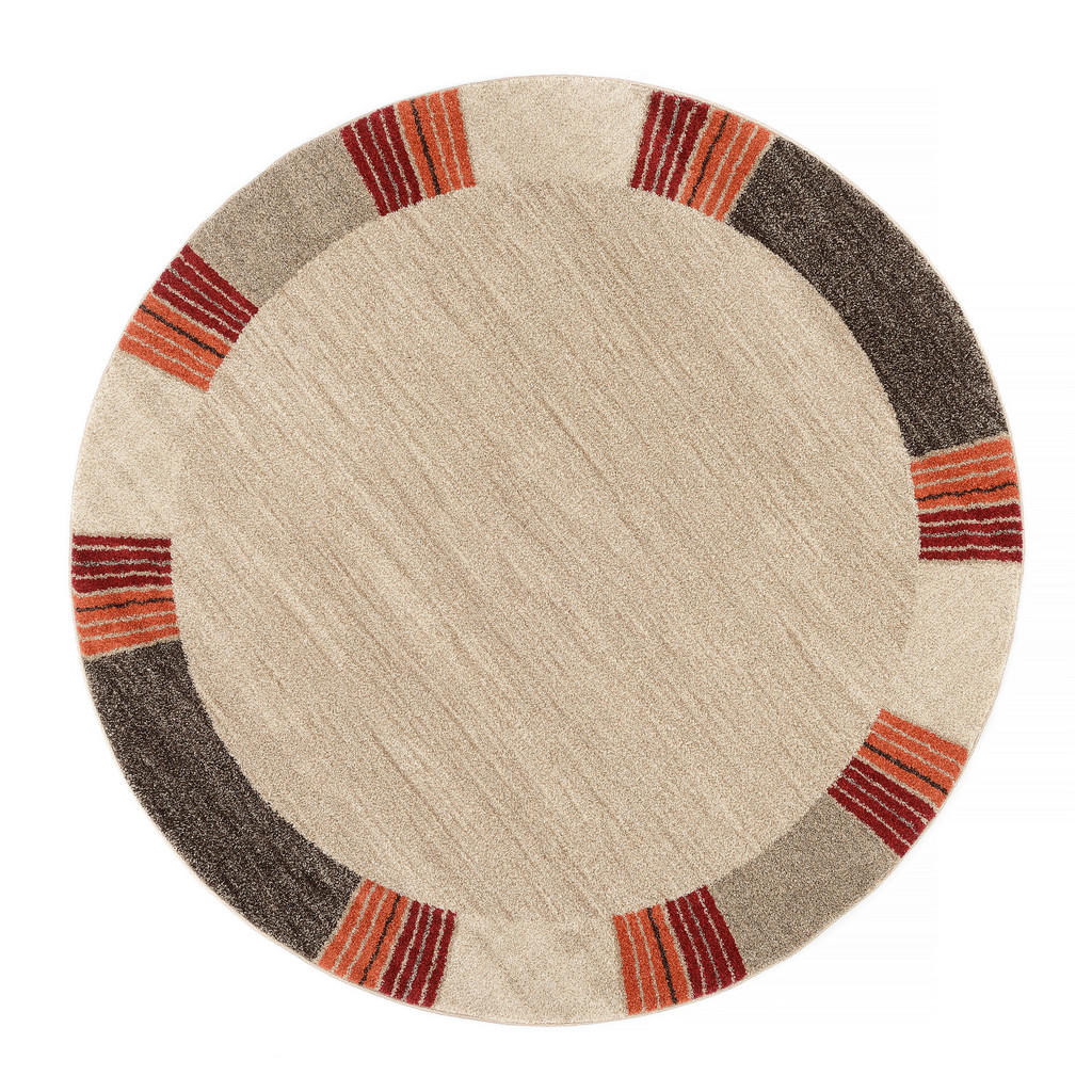 Webteppich Braun/Beige Palazzo Lobo Rund Ø 240 cm