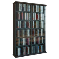 CD-REGAL - Schwarz, KONVENTIONELL, Glas/Holzwerkstoff (60/92/18cm) - MID.YOU