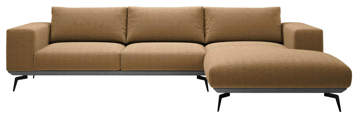 ECKSOFA Rostfarben Chenille  - Rostfarben/Schwarz, Design, Holz/Textil (330/180cm) - MID.YOU