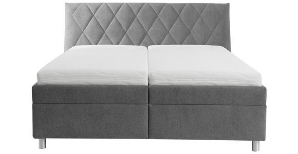 POLSTERBETT Matratze, Lattenrost, Bettkasten, motorische Verstellbarkeit Grau 180/200 cm  - Silberfarben/Weiß, KONVENTIONELL, Holz/Textil (180/200cm) - Esposa