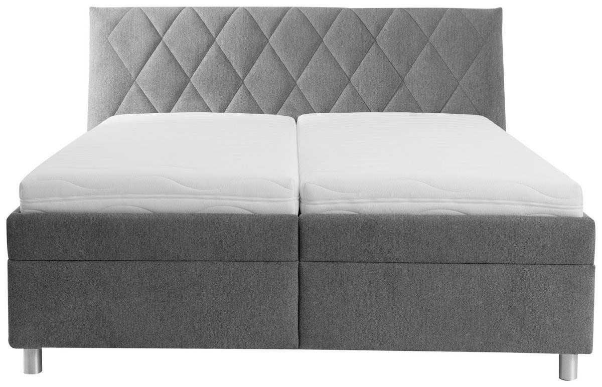 POLSTERBETT 160/200 cm  in Grau  - Weiss/Silberfarben, Konventionell, Holz/Textil (160/200cm) - Esposa