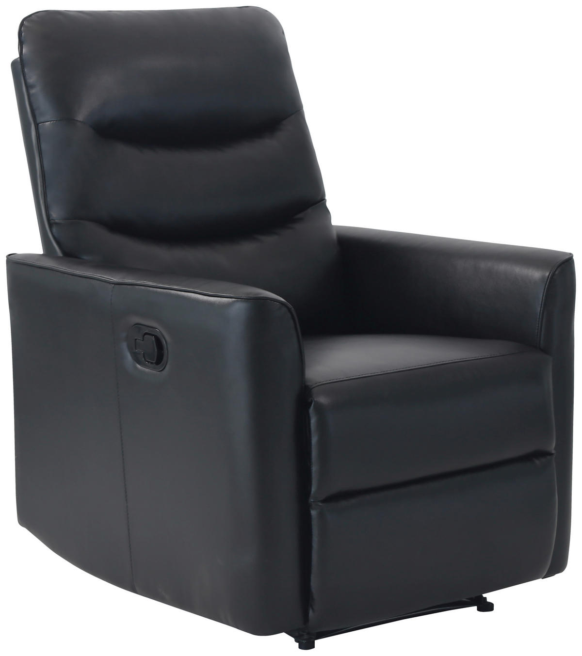 FERNSEHSESSEL Lederlook Schwarz  - Schwarz, Konventionell, Textil/Metall (76/105/88cm) - MID.YOU