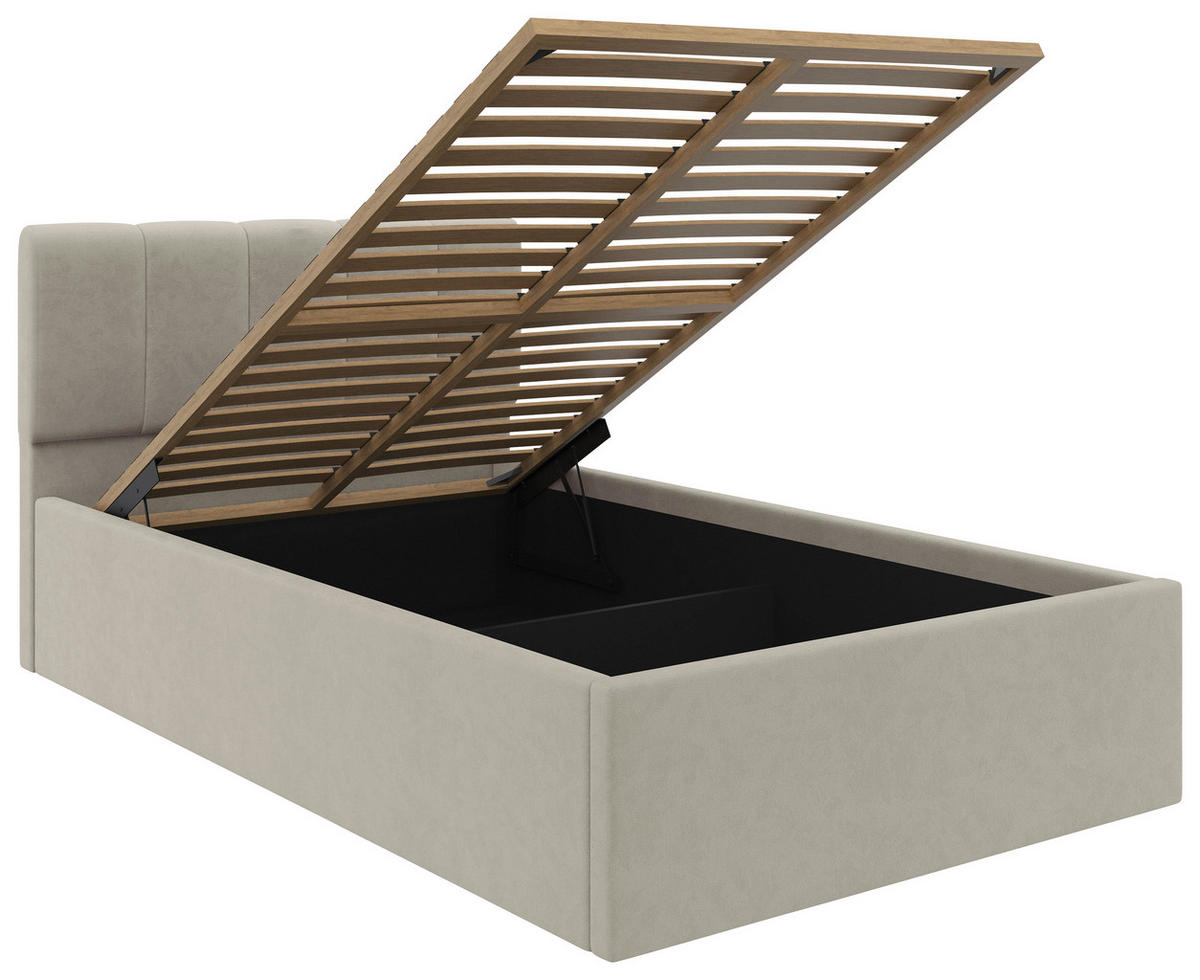POLSTERBETT 120/200 cm  in Beige  - beige/noir, Design, textile/matière synthétique (120/200cm) - Stylife