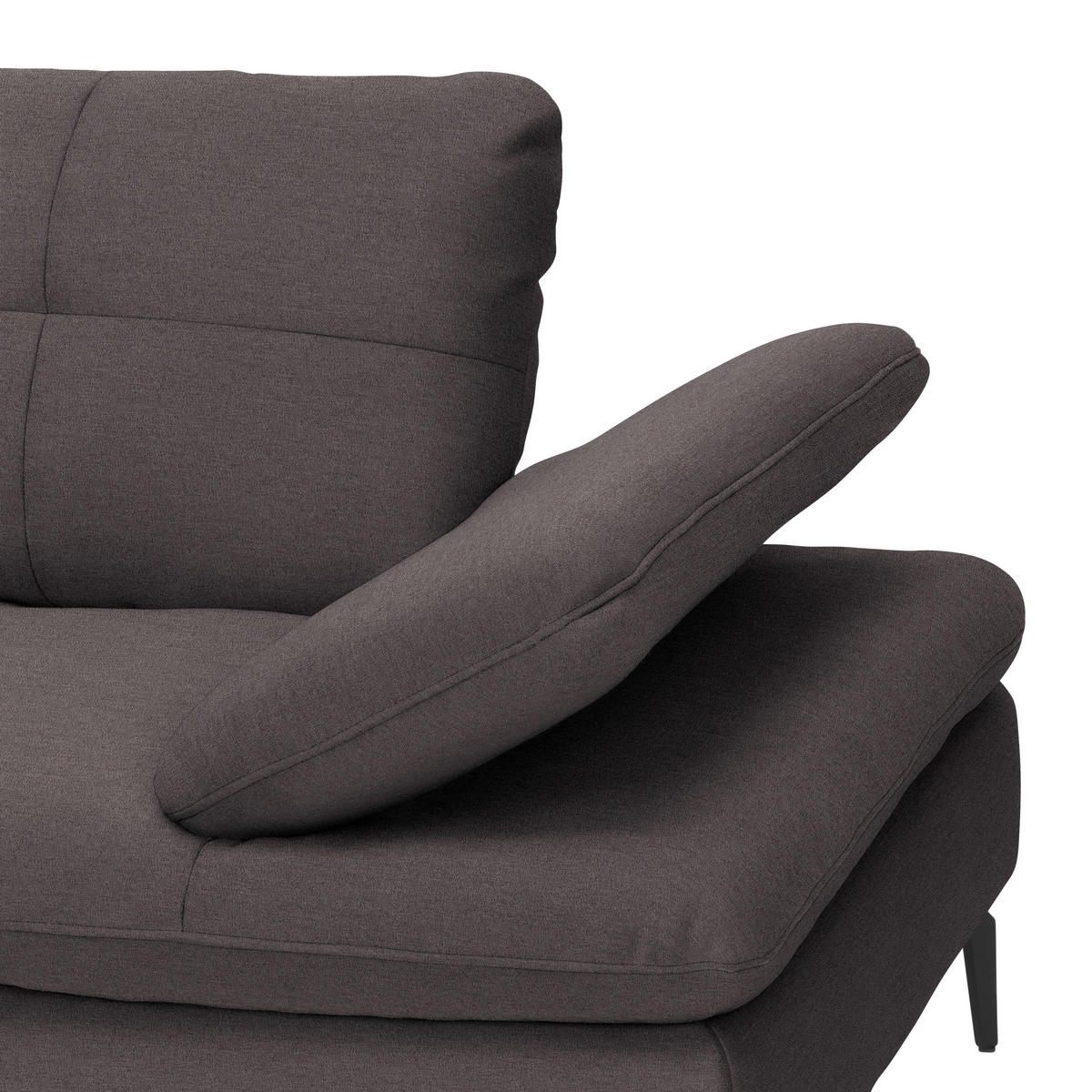 ECKSOFA in Webstoff Graphitfarben  - Schwarz/Graphitfarben, Design, Textil/Metall (179/301cm) - Chilliano