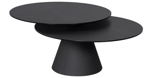 COUCHTISCH ESG 73,5-103,5/73,5/40 cm rund Anthrazit, Schwarz  - Anthrazit/Schwarz, Design, Glas/Keramik (73,5-103,5/73,5/40cm) - Dieter Knoll