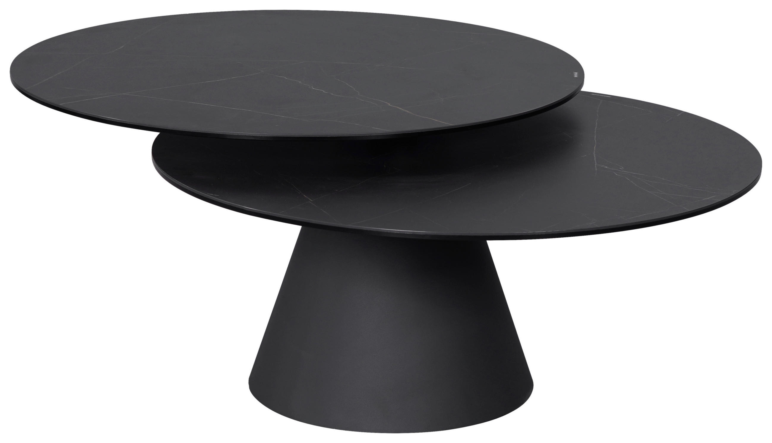 COUCHTISCH ESG 73,5-103,5/73,5/40 cm rund Anthrazit, Schwarz  - Anthrazit/Schwarz, Design, Glas/Keramik (73,5-103,5/73,5/40cm) - Dieter Knoll