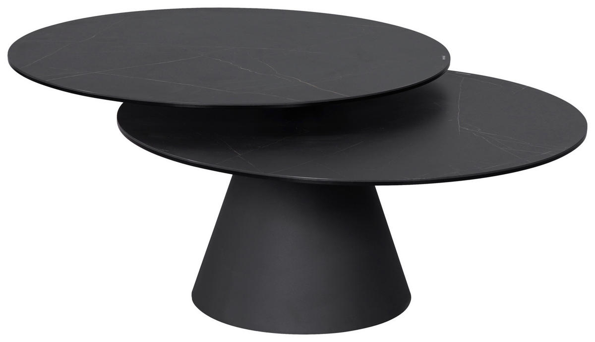 COUCHTISCH ESG 73,5-103,5/73,5/40 cm rund Anthrazit, Schwarz  - Anthrazit/Schwarz, Design, Glas/Keramik (73,5-103,5/73,5/40cm) - Dieter Knoll