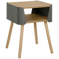 NACHTSCHRANK 40/54,5/39 cm, Grau, Naturfarben, massiv  - Naturfarben/Grau, Trend, Holz/Holzwerkstoff (40/54,5/39cm) - Xora