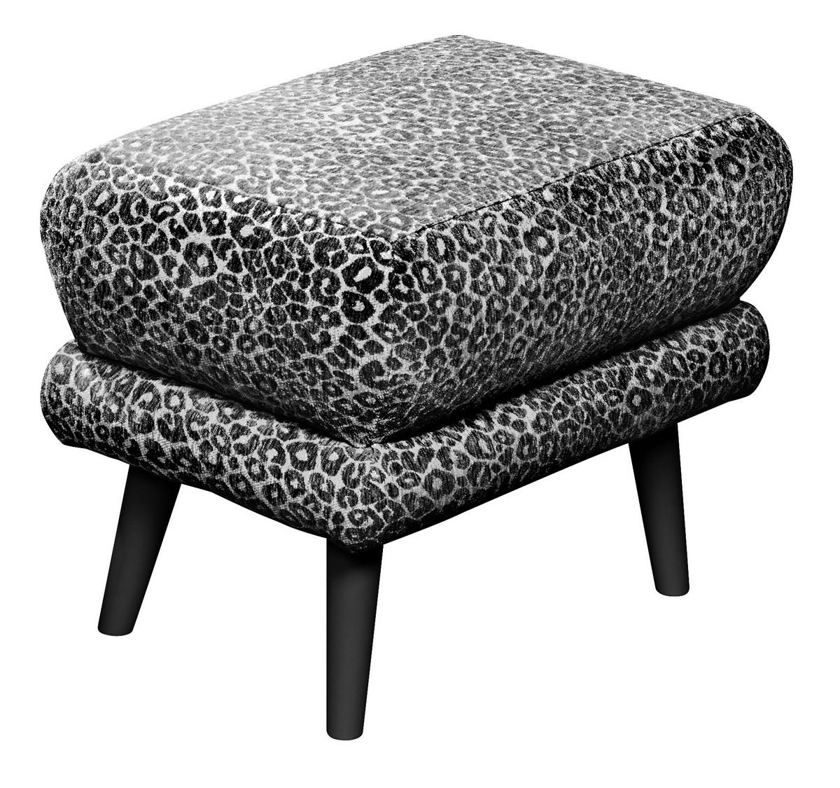HOCKER Textil Schwarz, Weiss  - Weiss/Schwarz, Modern, Holzwerkstoff/Textil (63/43/42cm) - MID.YOU