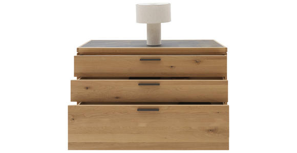 KOMMODE in 122/75/45 cm - Wildeiche/Schwarz, Design, Holz/Metall (122/75/45cm) - Valnatura