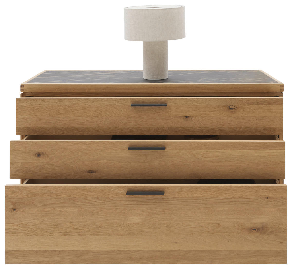 KOMMODE  in 122/75/45 cm  - Wildeiche/Schwarz, Design, Holz/Metall (122/75/45cm) - Valnatura