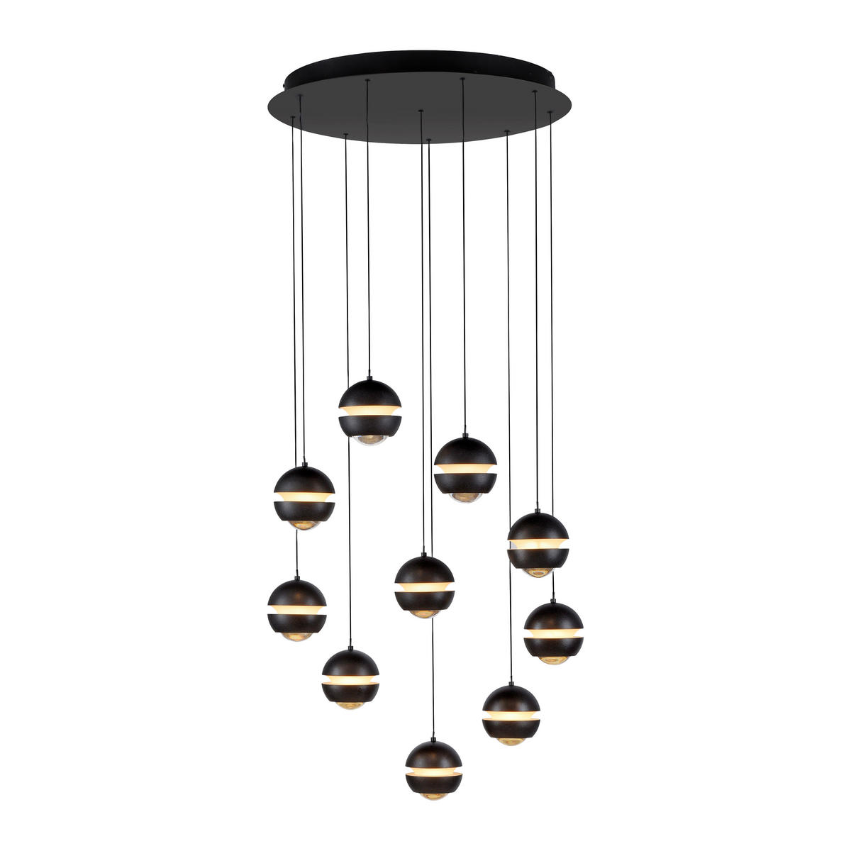 LED-PENDELLEUCHTE 55/55/220 cm  - Schwarz, Design, Kunststoff/Metall (55/55/220cm) - Schöner Wohnen