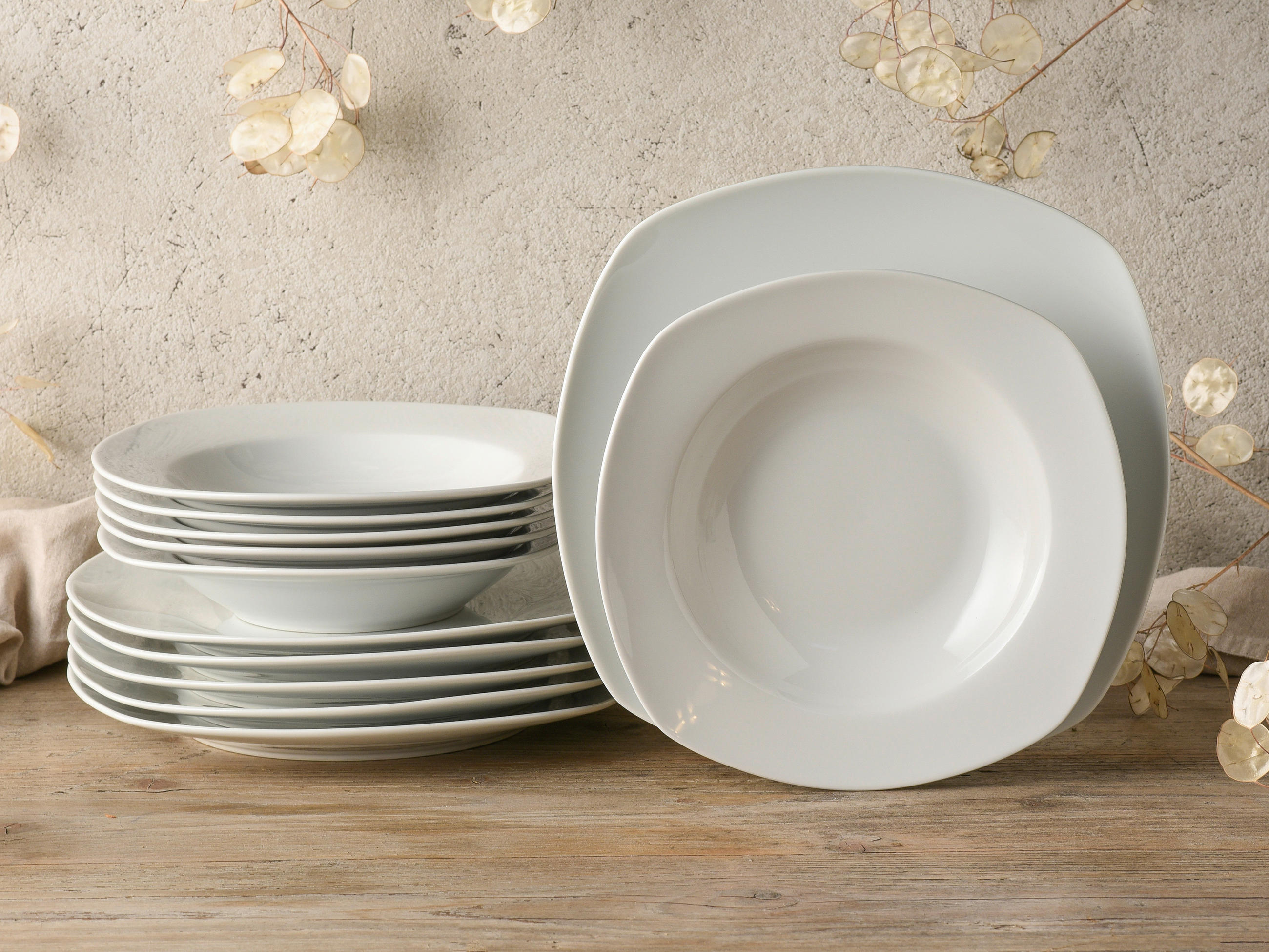 JEDÁLENSKÝ SERVIS, porcelán - biela, keramika (28,5/22/31cm) - Creatable