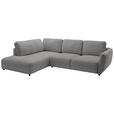 ECKSOFA  in Chenille Grau  224/307 cm  - Schwarz/Grau, KONVENTIONELL, Kunststoff/Textil (224/307cm) - Hom`in