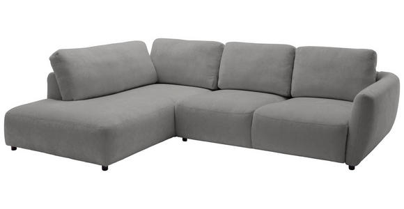 ECKSOFA  in Chenille Grau  224/307 cm  - Schwarz/Grau, KONVENTIONELL, Kunststoff/Textil (224/307cm) - Hom`in