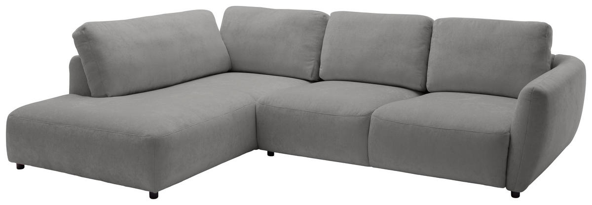 ECKSOFA Chenille Grau  - Schwarz/Grau, Konventionell, Kunststoff/Textil (224/307cm) - Hom`in