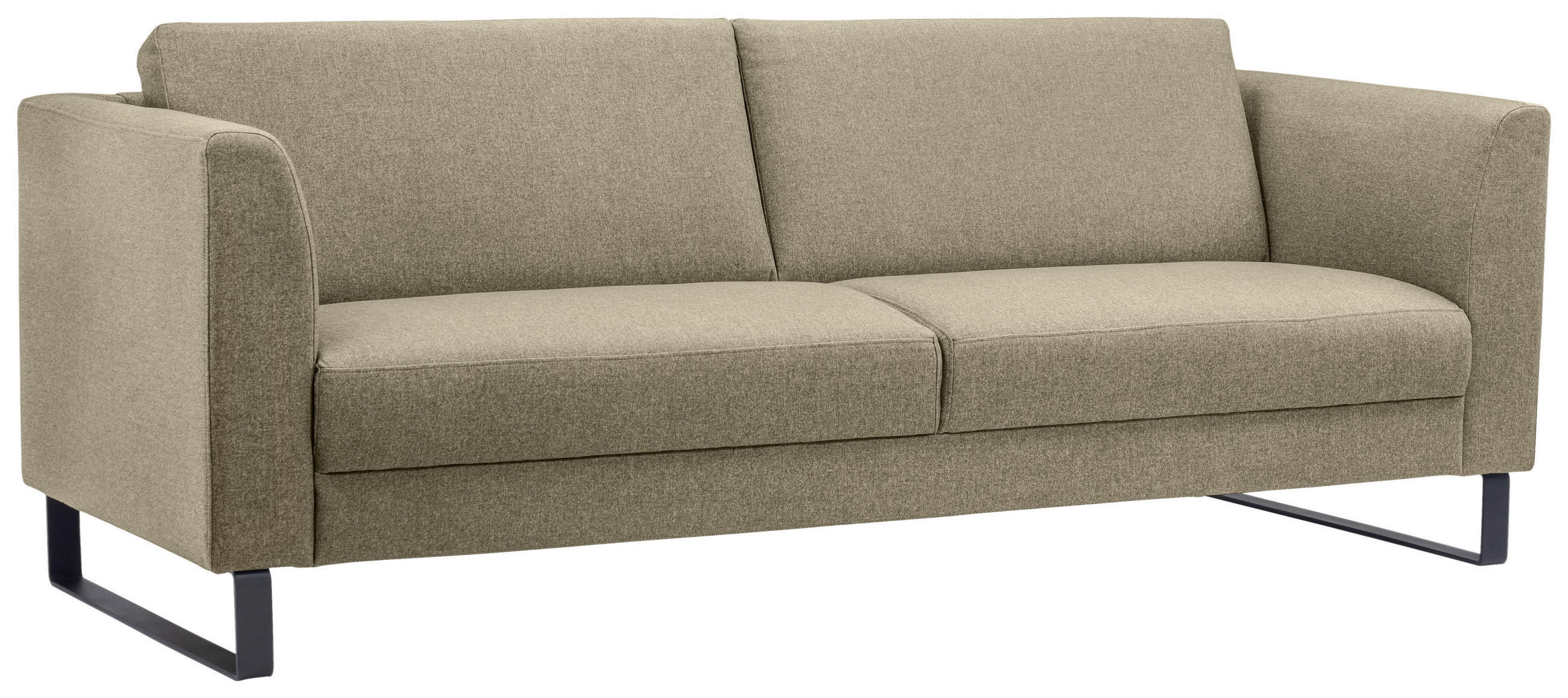 3-SITS SOFFA i ljusbrun  - ljusbrun/svart, Modern, metall/trä (217/88/88cm) - Hom`in