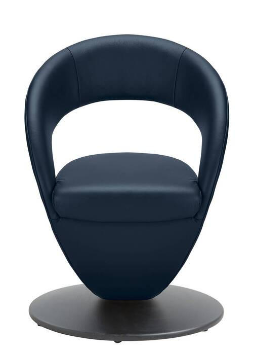 STUHL drehbar - Schwarz/Dunkelblau, Design, Textil/Metall (62/86/61cm) - Moderano