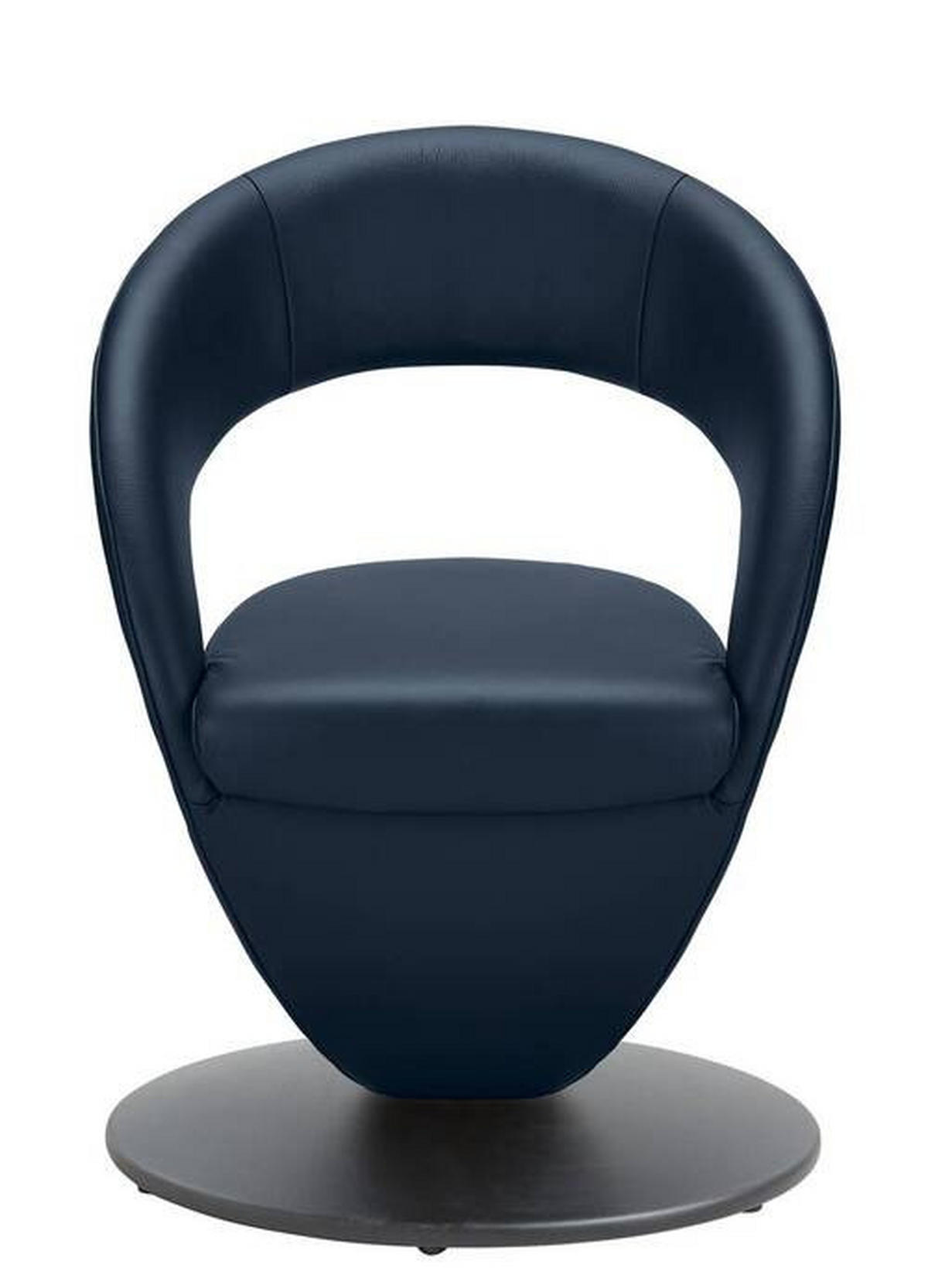 STUHL drehbar - Schwarz/Dunkelblau, Design, Textil/Metall (62/86/61cm) - Moderano